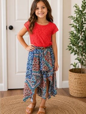 Speechless Girls Size 8 High-Low Dress Romper | Built-In Shorts | Nordstrom